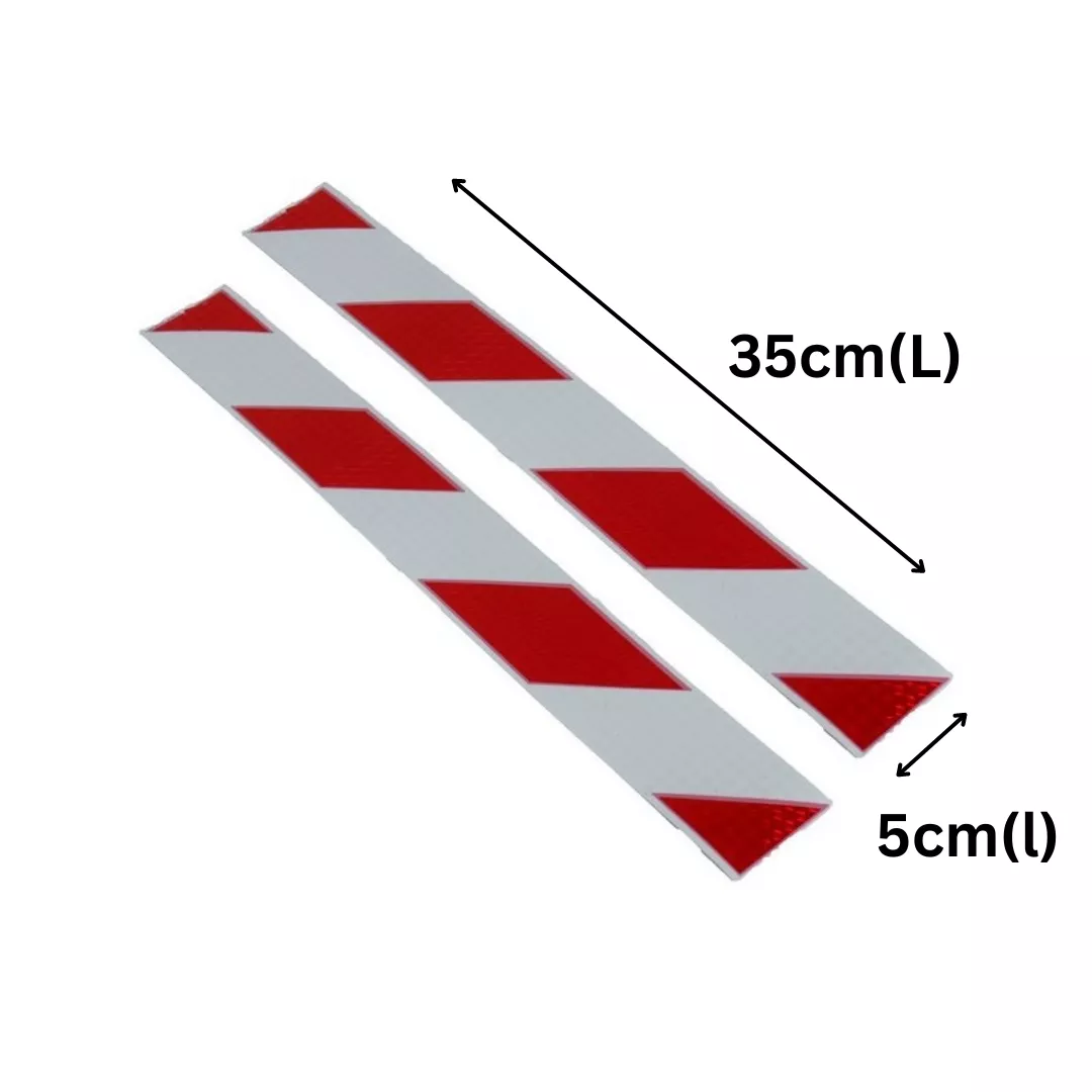 Banda reflectorizanta autoadeziva, din adeziv poliacrilic, alb/rosu, 5X35cm, 2 buc [2]