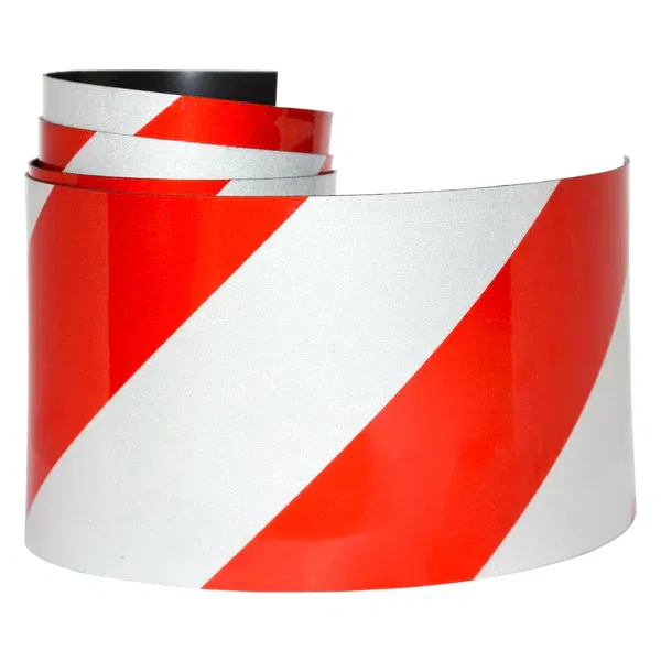Banda reflectorizanta autoadeziva, din adeziv poliacrilic, alb/rosu, 5X35cm, 2 buc [1]