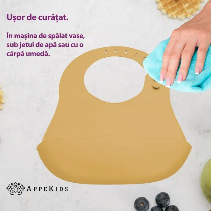 Baveta din silicon, AppeKids - Galben [4]