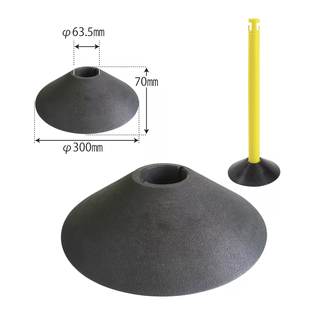 Baza din cauciuc pentru stalpi delimitare, 300mm, neagra [3]