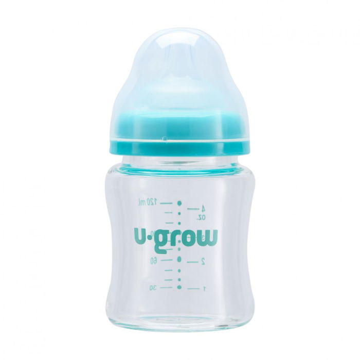Biberon de sticla 120 ml+2 tetine extra, U-Grow [2]