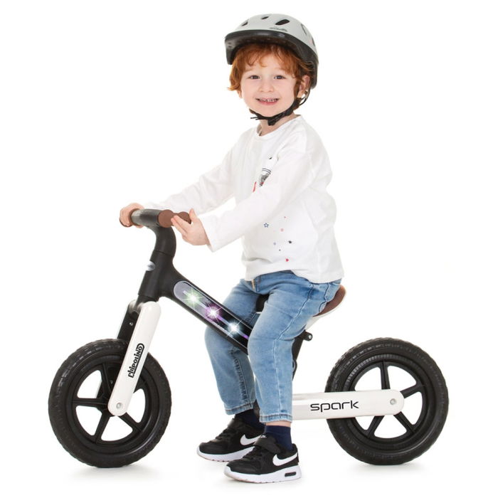Bicicleta fara pedale Chipolino Spark black white [3]