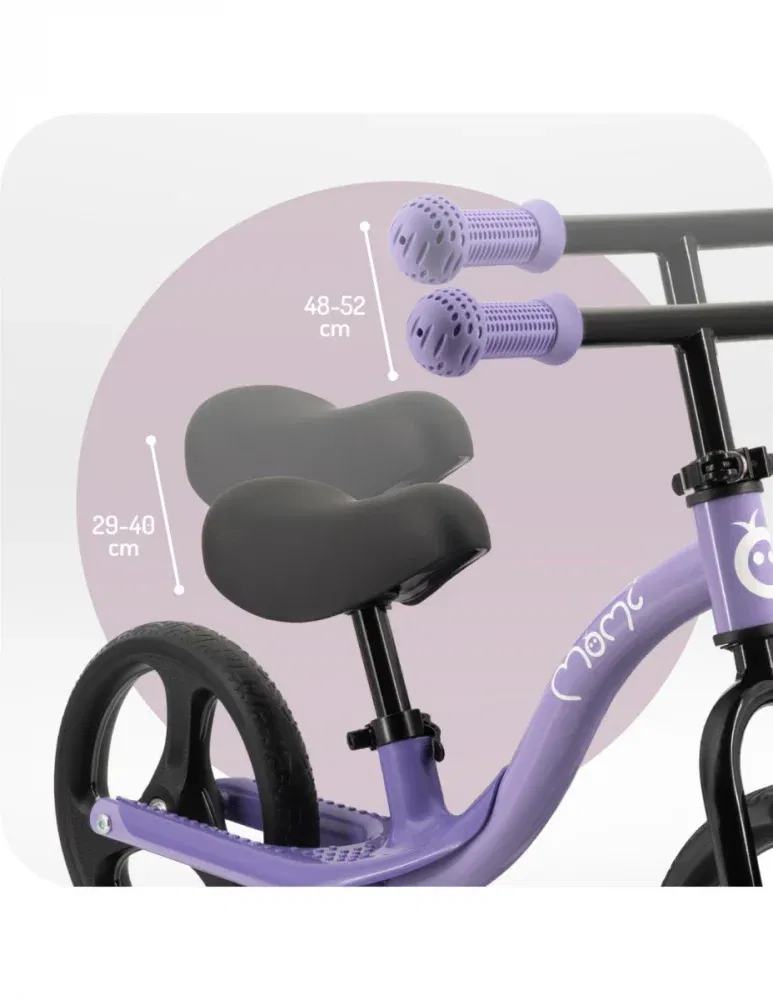 Bicicleta fara pedale cu roti led, pentru copii, 2 ani+, Momi Isoka - Mov [4]