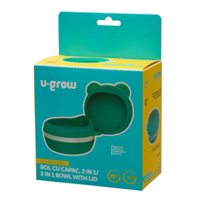 Bol 2 in 1 cu capac pentru diversificare ,U-Grow, 220 ml [3]