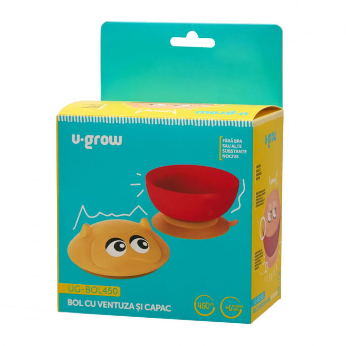 Bol cu ventuza si capac 450 ml, U-Grow [4]