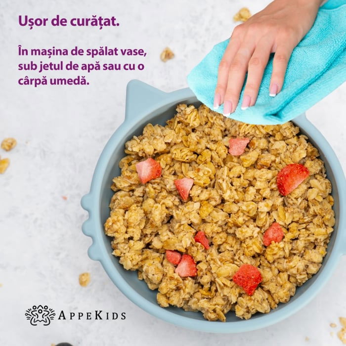 Bol din silicon, AppeKids, Kitty I - Albastru [5]