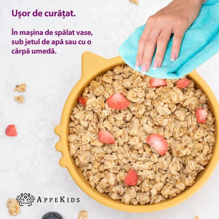 Bol din silicon, AppeKids, Kitty I - Galben [6]