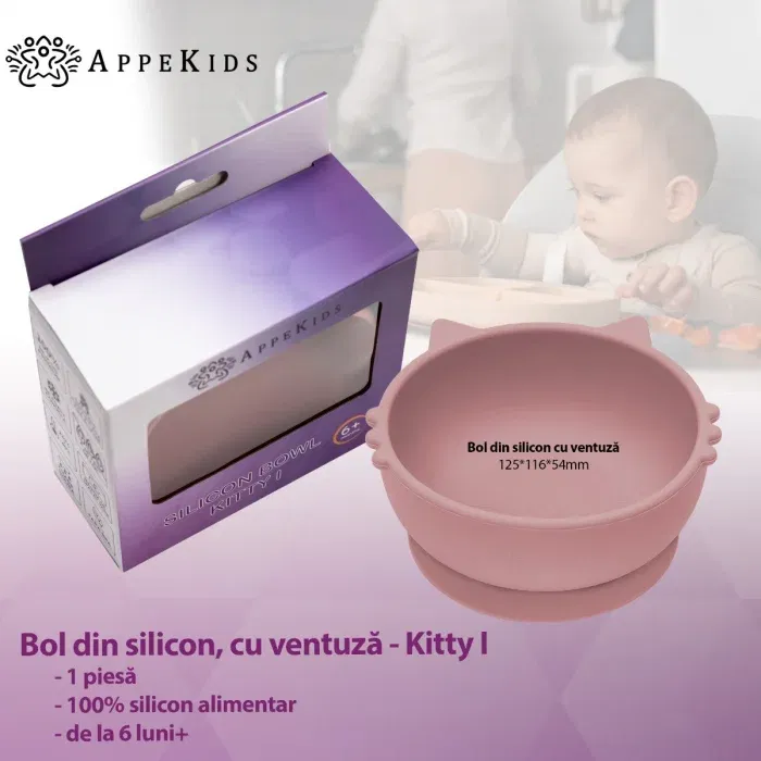 Bol din silicon, AppeKids, Kitty II - Roz [4]