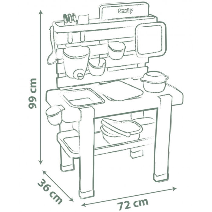 Bucatarie Smoby Mud Kitchen cu 15 accesorii [2]