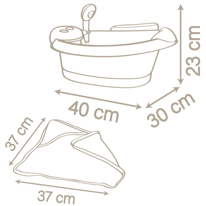 Cadita pentru papusa Smoby Baby Nurse Baleno Bath roz cu accesorii [7]