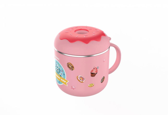 Cana termos cu capac roz, 300ml,  U-Grow [1]