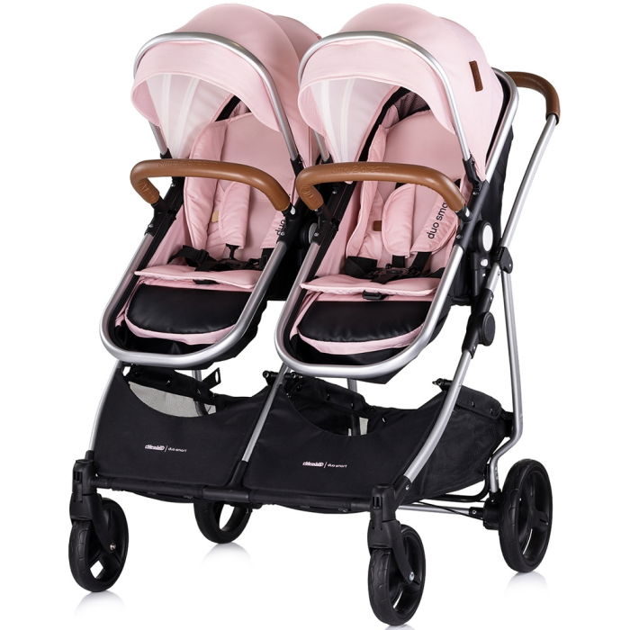 Carucior gemeni Chipolino Duo Smart 2 in 1 pink marshmallow [6]