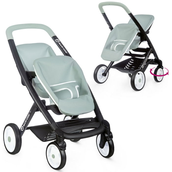 Carucior pentru papusi Smoby Maxi Cosi Twin albastru [4]