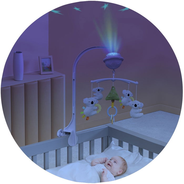 Carusel muzical pentru patut cu proiector Chipolino Koala [2]