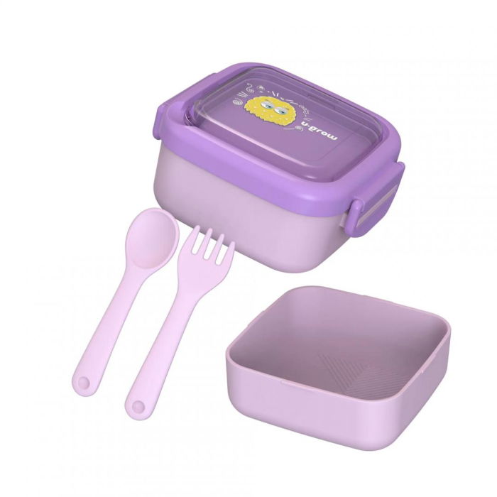 Caserola 2in 1 cu lingurita si furculita, mov, U-Grow [3]