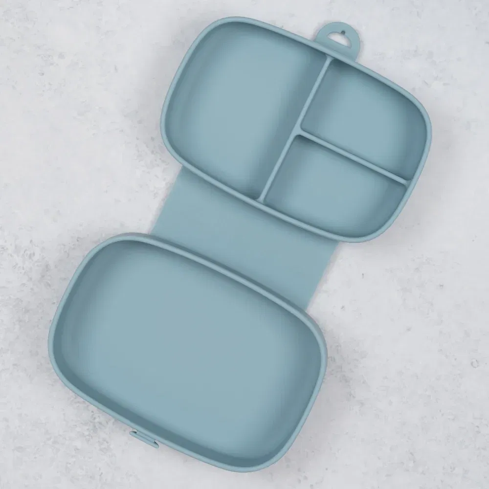 Caserola compartimentata din silicon cu ventuza, AppeKids Magic Box - Albastru [1]