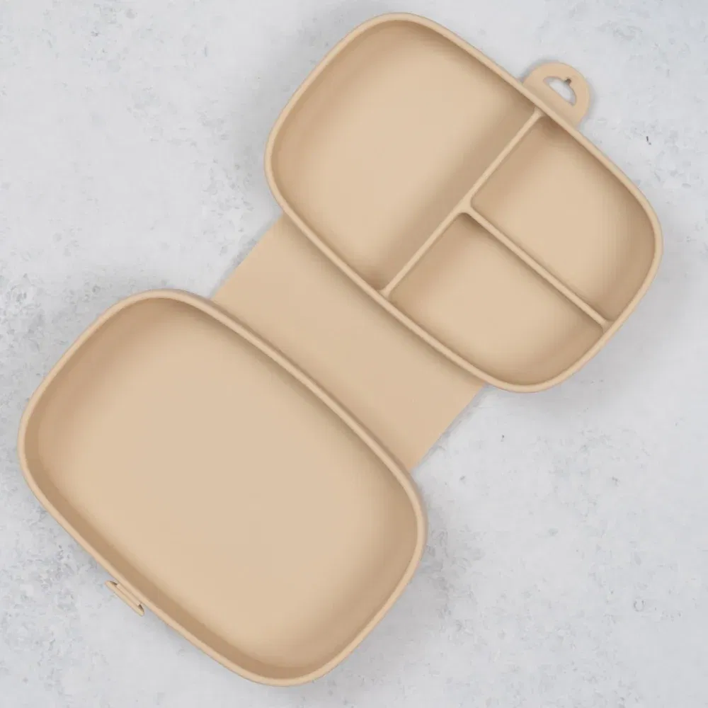 Caserola compartimentata din silicon cu ventuza, AppeKids Magic Box - Bej [1]