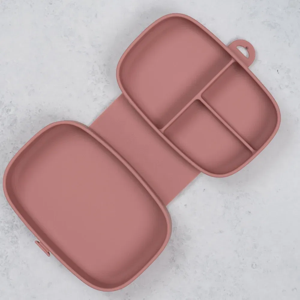 Caserola compartimentata din silicon cu ventuza, AppeKids Magic Box - Roz [1]