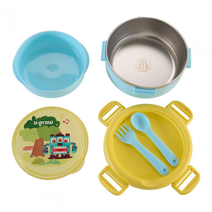 Caserola termica cu lingurita si furculita, blue, U-Grow [3]