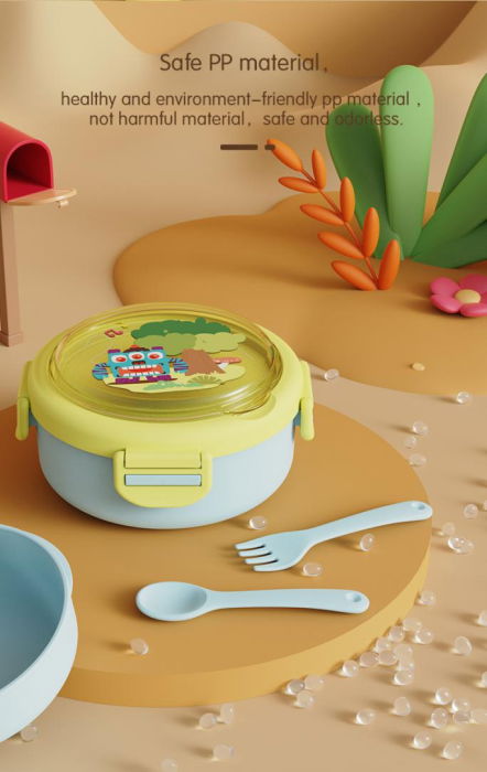 Caserola termica cu lingurita si furculita, blue, U-Grow [6]