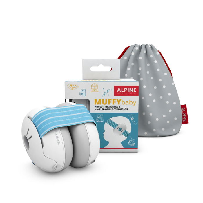 Casti antifonice pentru bebelusi, ofera protectie auditiva, SNR 23, albastru, ALPINE Muffy Baby Blue ALP24944 [1]