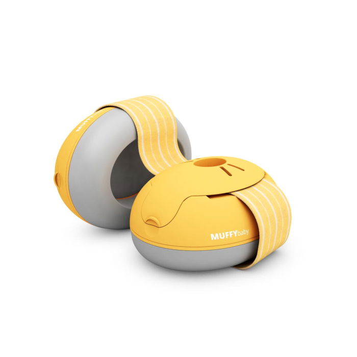 Casti antifonice pentru bebelusi, ofera protectie auditiva, SNR 23, galben, ALPINE Muffy Baby Yellow ALP27495 [1]