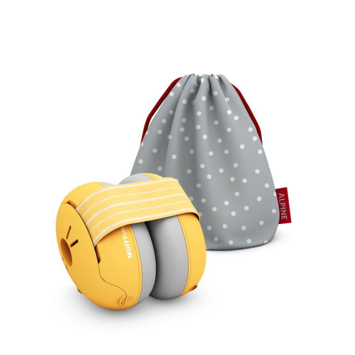 Casti antifonice pentru bebelusi, ofera protectie auditiva, SNR 23, galben, ALPINE Muffy Baby Yellow ALP27495 [6]