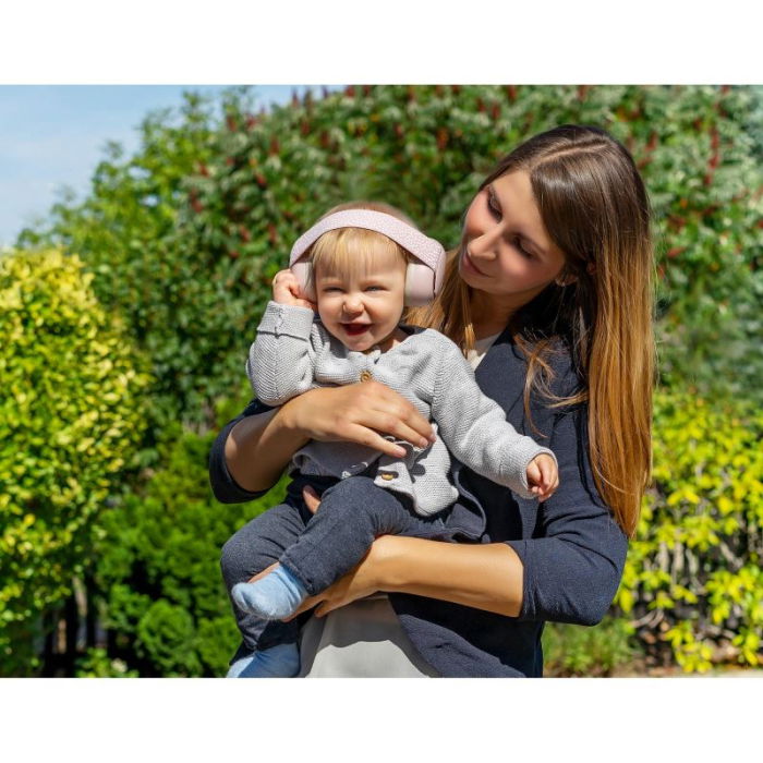 Casti antifonice pentru bebelusi, ofera protectie auditiva, SNR 25, ajustabila 47-54 cm, 12+ luni, roz, Reer SilentGuard Baby 53074 [5]