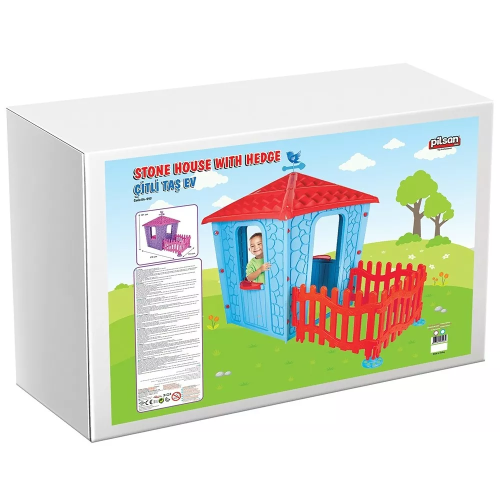 Casuta de gradina copii, din plastic, cu gardulet, Pilsan Stone [4]