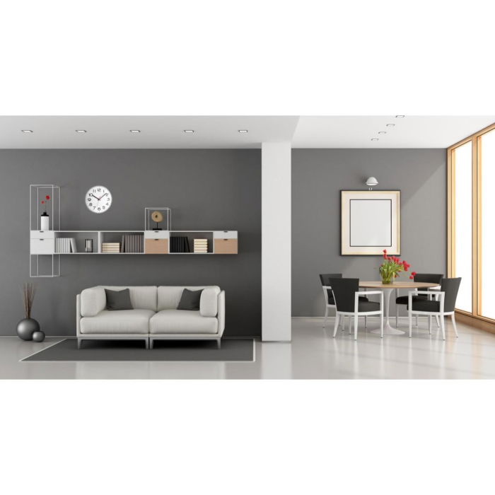 Ceas analog de perete, alb cu argintiu, cifre mari, TFA 60.3017 [4]