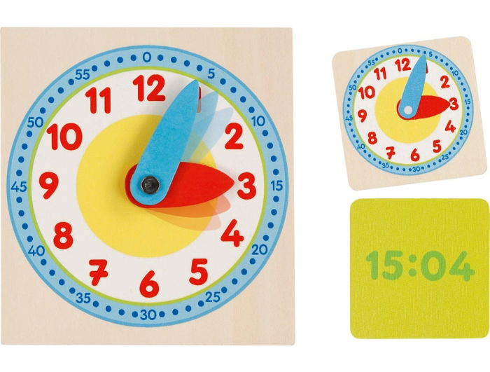 Ceas copii pentru învățarea orei – set educativ Goki din lemn [1]