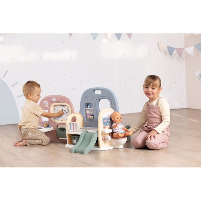 Centru de ingrijire pentru papusi Smoby Baby Care Childcare Center albastru roz cu accesorii [7]