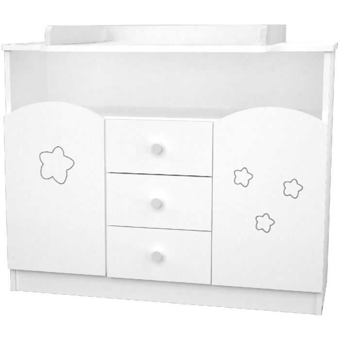 Comoda de infasat Hubners Matei 106 cm alb cu stelute [2]