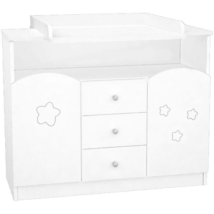 Comoda de infasat Hubners Matei 106 cm alb cu stelute [3]