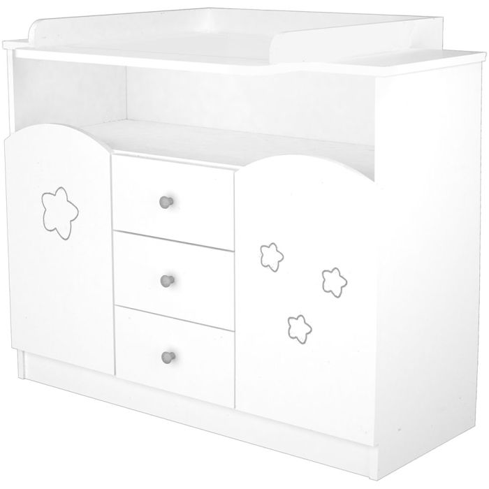 Comoda de infasat Hubners Matei 106 cm alb cu stelute [1]