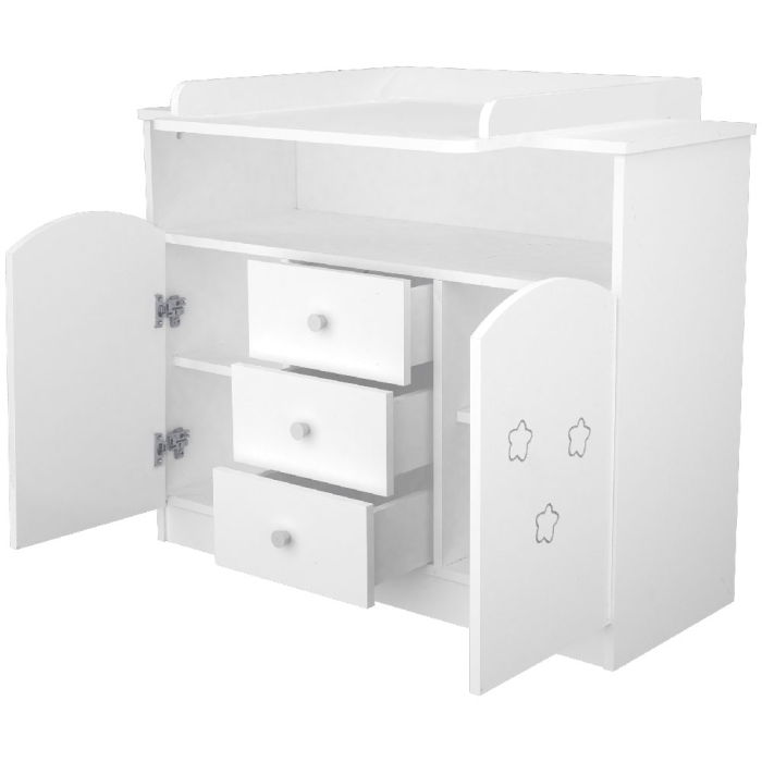 Comoda de infasat Hubners Matei 106 cm alb cu stelute [4]