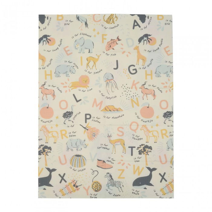 Covor de joaca pentru copii U-Grow, din spuma, pliabil, 2 fete, impermeabil, izolant, 120 x 180 x 1 cm, alfabet [2]