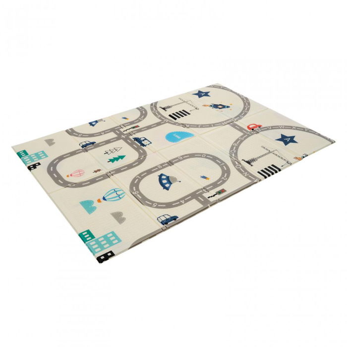 Covor de joaca pentru copii U-Grow, din spuma, pliabil, 2 fete, impermeabil, izolant, 120 x 180 x 1 cm, circuit [4]
