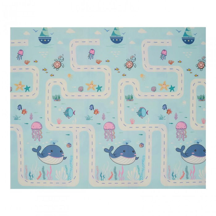 Covor de joaca pentru copii U-Grow, din spuma, pliabil, 2 fete, impermeabil, izolant, 180 x 200 x 1 cm [2]