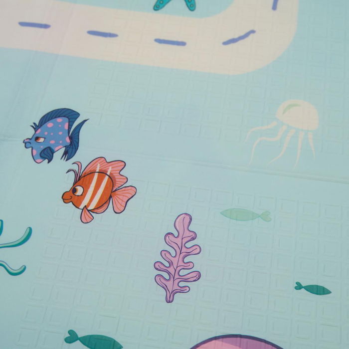 Covor de joaca pentru copii U-Grow, din spuma, pliabil, 2 fete, impermeabil, izolant, 180 x 200 x 1 cm [7]