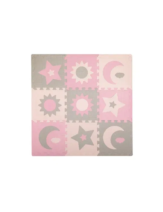 Covoras de joaca puzzle 93x93 cm Momi, Nebe - Roz [1]
