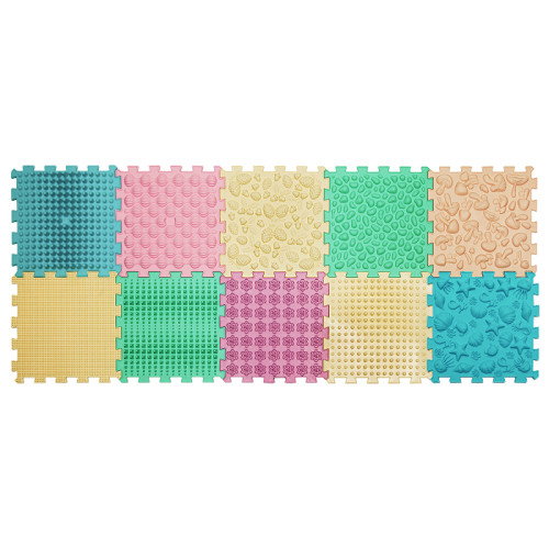 Covoraș de masaj "Mix Puzzle-uri" 10 elemente Pastel [1]