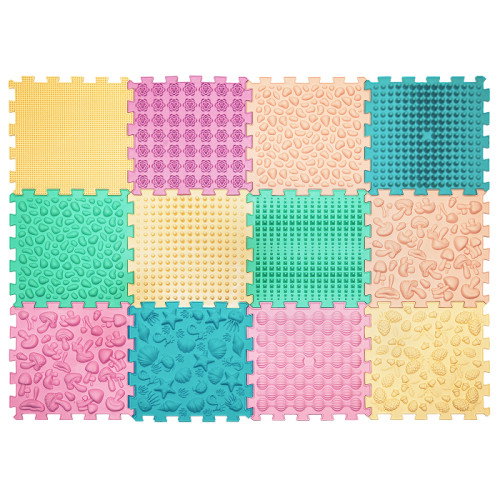 Covoraș de masaj "Mix Puzzle-uri" 12 elemente Pastel [1]