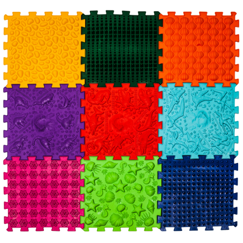 Covoraș de masaj Ortek Dinozauri Puzzle-uri 9 el. + 6 triunghiuri [3]