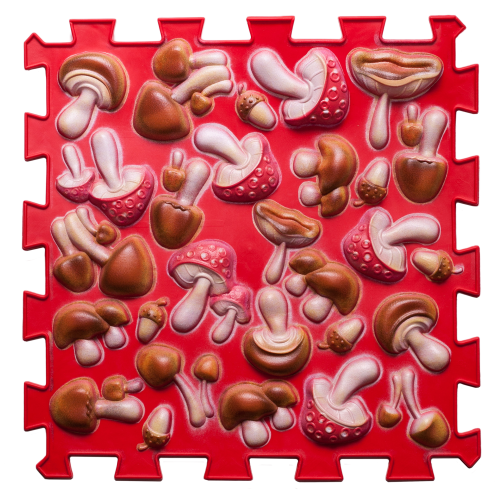 Covoraș de masaj Orthek Puzzle-uri Ciuperci Colorate Roșii 1 element [1]