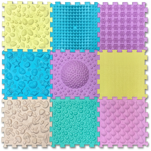 Covoraș de masaj Puzzle Mix Pastel 9 elemente [1]