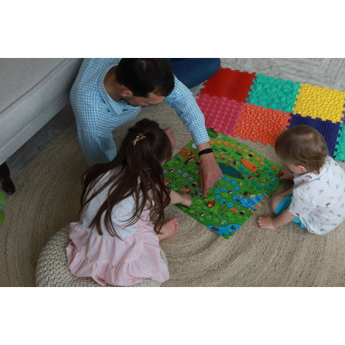 Covoraș ortopedic pentru masaj Puzzle "Mix" 10 elemente + jocul "Aventurile din pădure" [2]