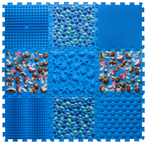 Covoraș ortopedic pentru masaj Puzzle "Mix" 9 elemente Albastru [1]