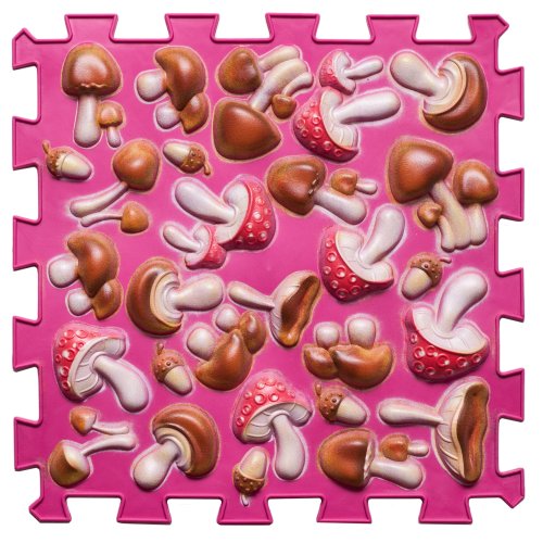 Covoraș ortopedic pentru masaj Puzzle "Mix" 9 elemente Roz [3]