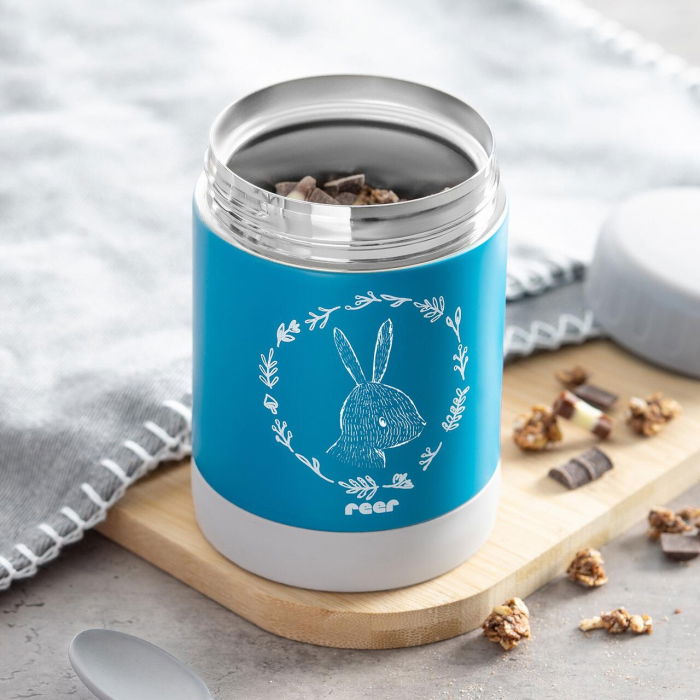 Cutie termica pentru mancare, otel inoxidabil vidat, 300 ml, albastra, Reer ColourDesign 90411 [2]